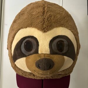 Dan Dee Big Greeter Head, Plush Sloth Head Toy - Brown and Cream 19x26 inches